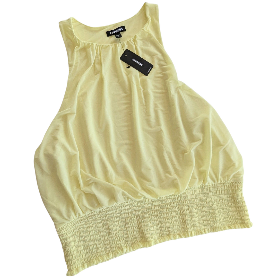 Express Yellow Sleeveless Top Size Large