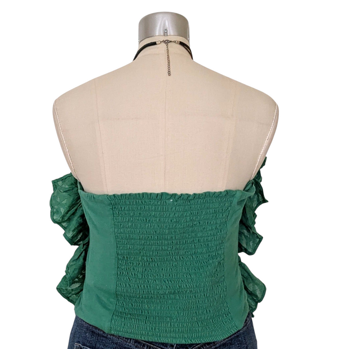 Anthropologie Ruffled Strapless Top Size Large