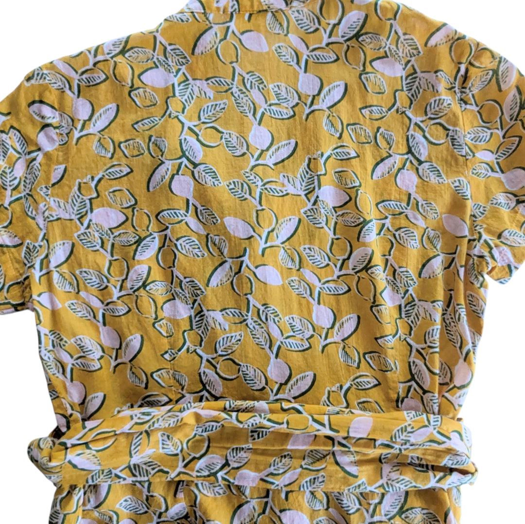 Fragonard Parfumerie Lemon Print Cotton Wrap Dress