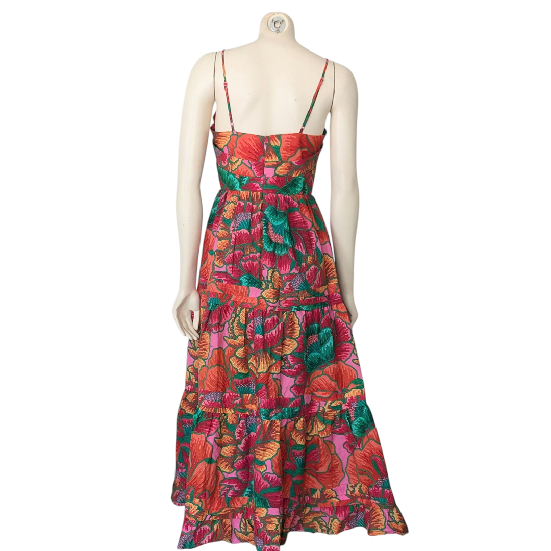 FARM Rio Tiered Midi Dress Size Small NWT