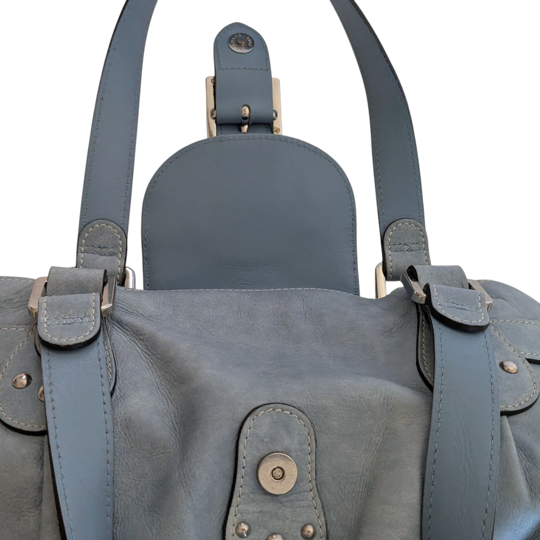 Longchamp Vintage Idole Blue Leather Bag