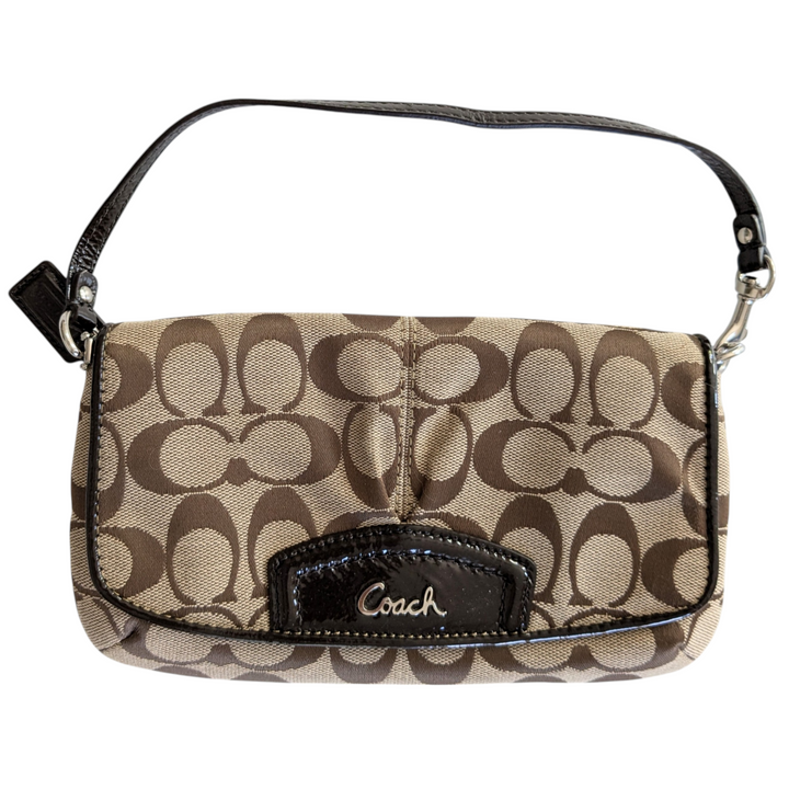 Coach Signature Logo Canvas Wristlet