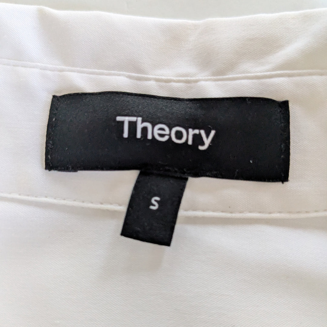 Theory Cropped Button Down Shirt Size Small