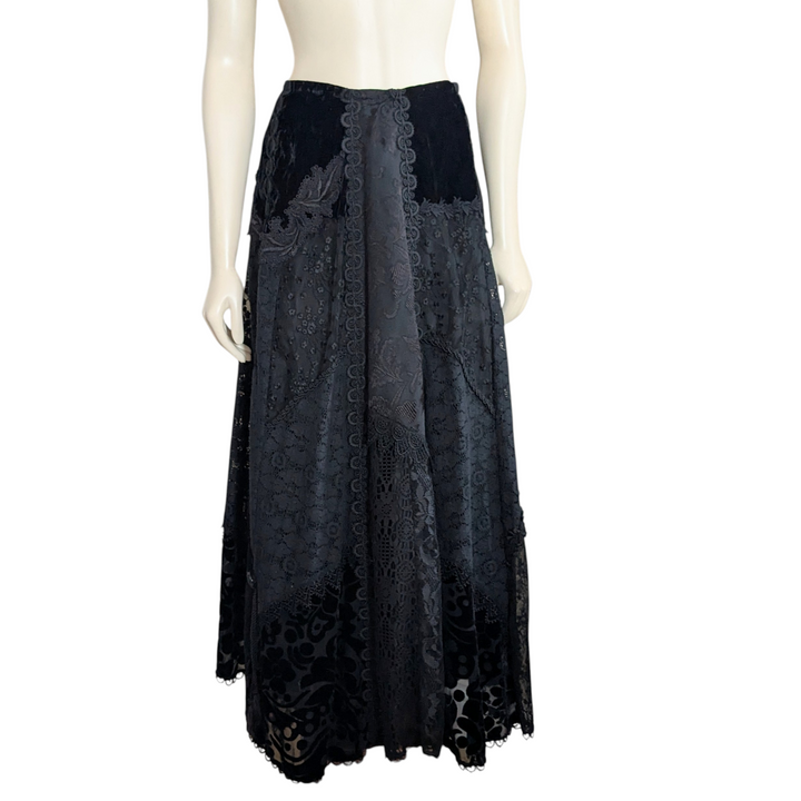 Martin McCrae Velvet and Lace Maxi Skirt Size XS