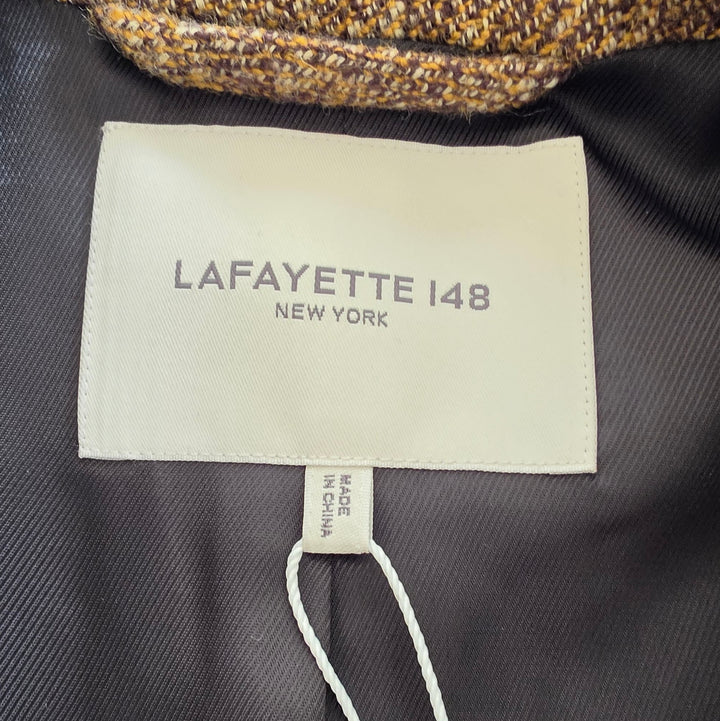 Lafayette 148 Long Tweed Coat Size Large NWT