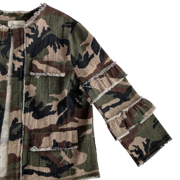 Vicolo Camo Print Cotton Jacket Size Medium