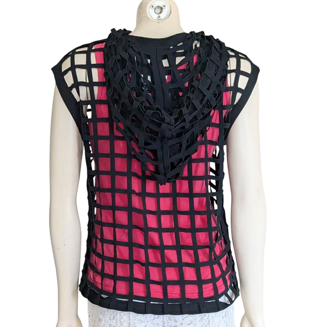 PRJON Laser Cut Hooded Tank Top Size Small