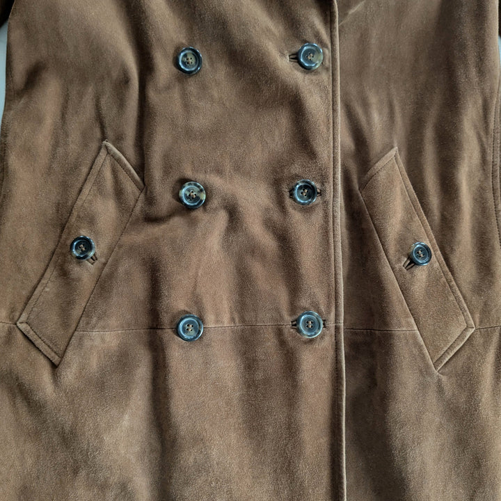 Yves Saint Laurent Suede Trench Coat Size Small