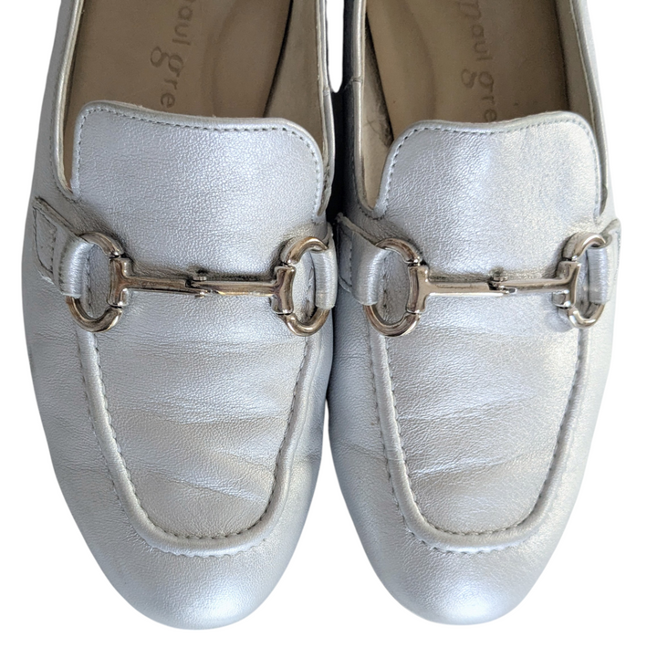 Paul Green Daphne Silver LLoafers Size 8