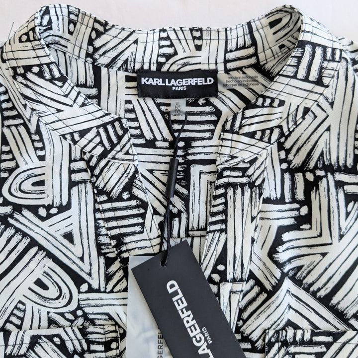 Karl Lagerfeld Paris Logo Print Shirt Size XL NWT