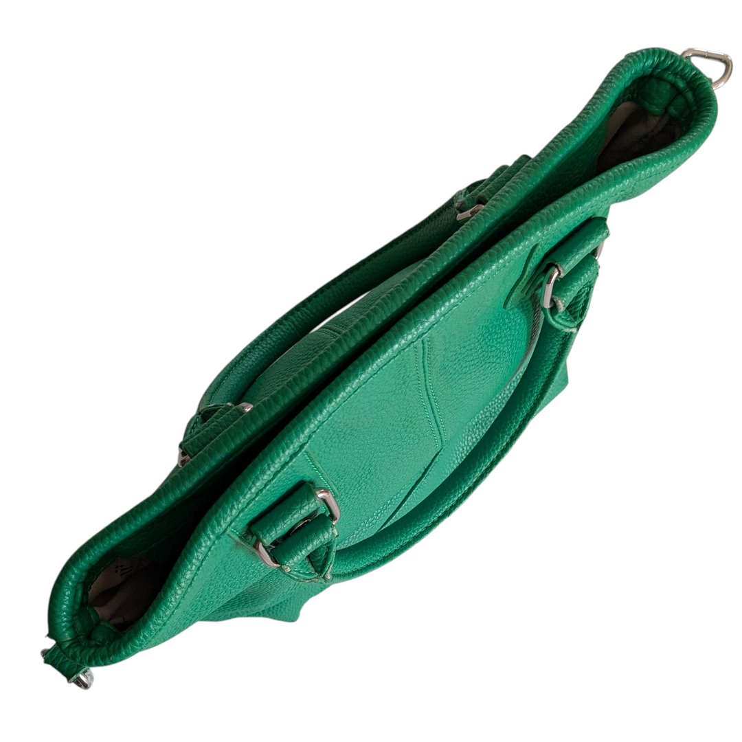 Jewel Green Leather Convertible Satchel