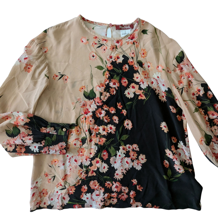 MaxMara Semi Sheer Silk Top Size 42/12