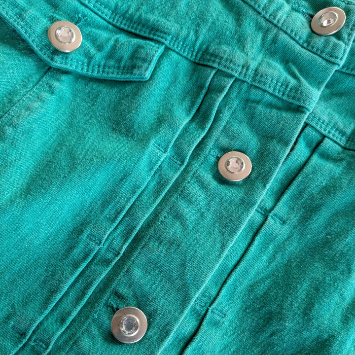Laura Ashley Green Denim Jacket Size XL