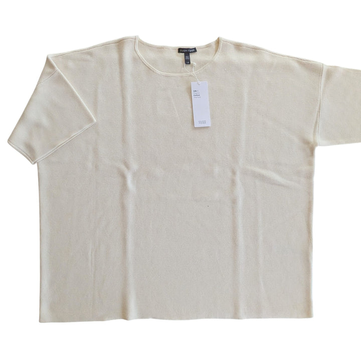 Eileen Fisher Cream Silk Top Size Large NWT