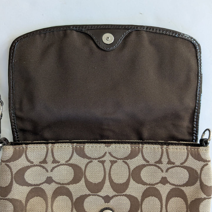 Coach Signature Logo Canvas Wristlet