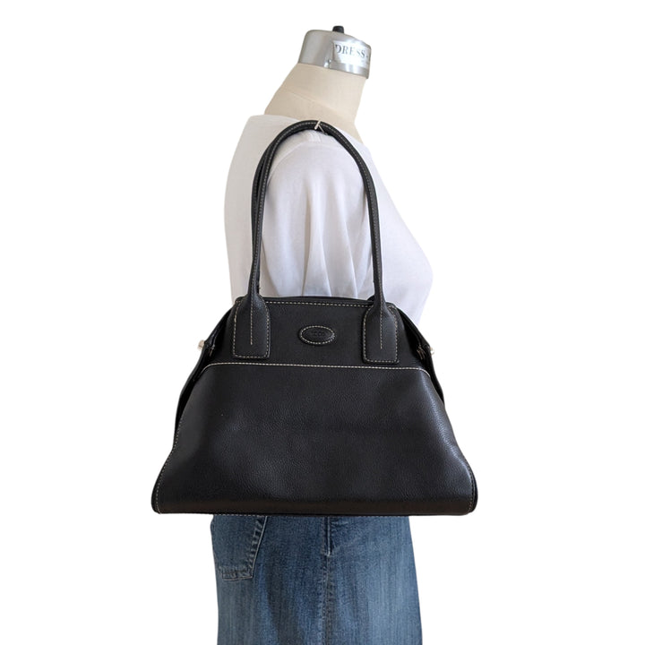 Tod's Girelli Black Leather Shoulder Bag