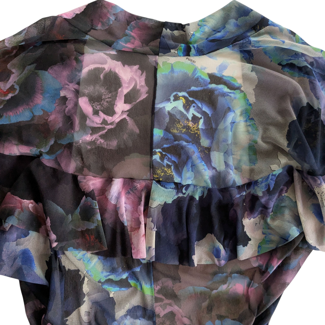 Fuzzi Floral Mesh Shrug O/S