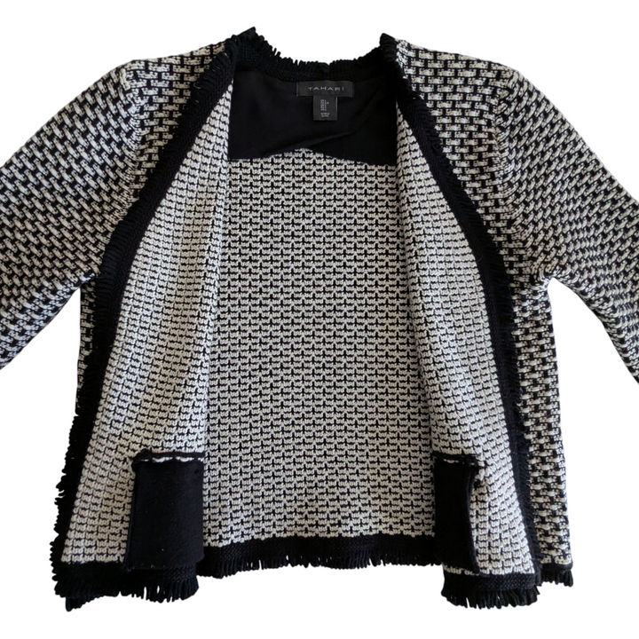 Tahari Tweed Open Blazer Size Large