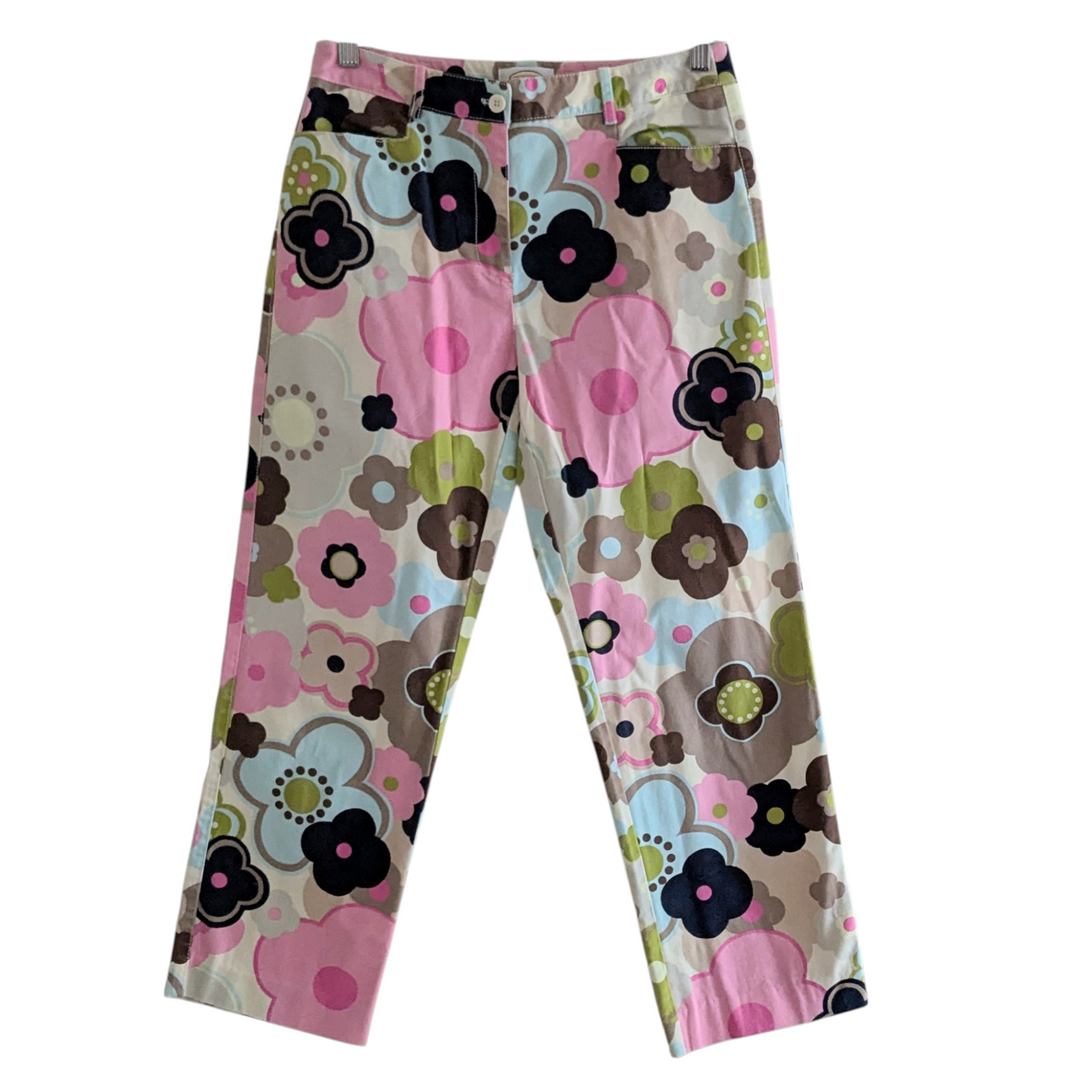 Talbots Floral Print Cropped Pants Size 6