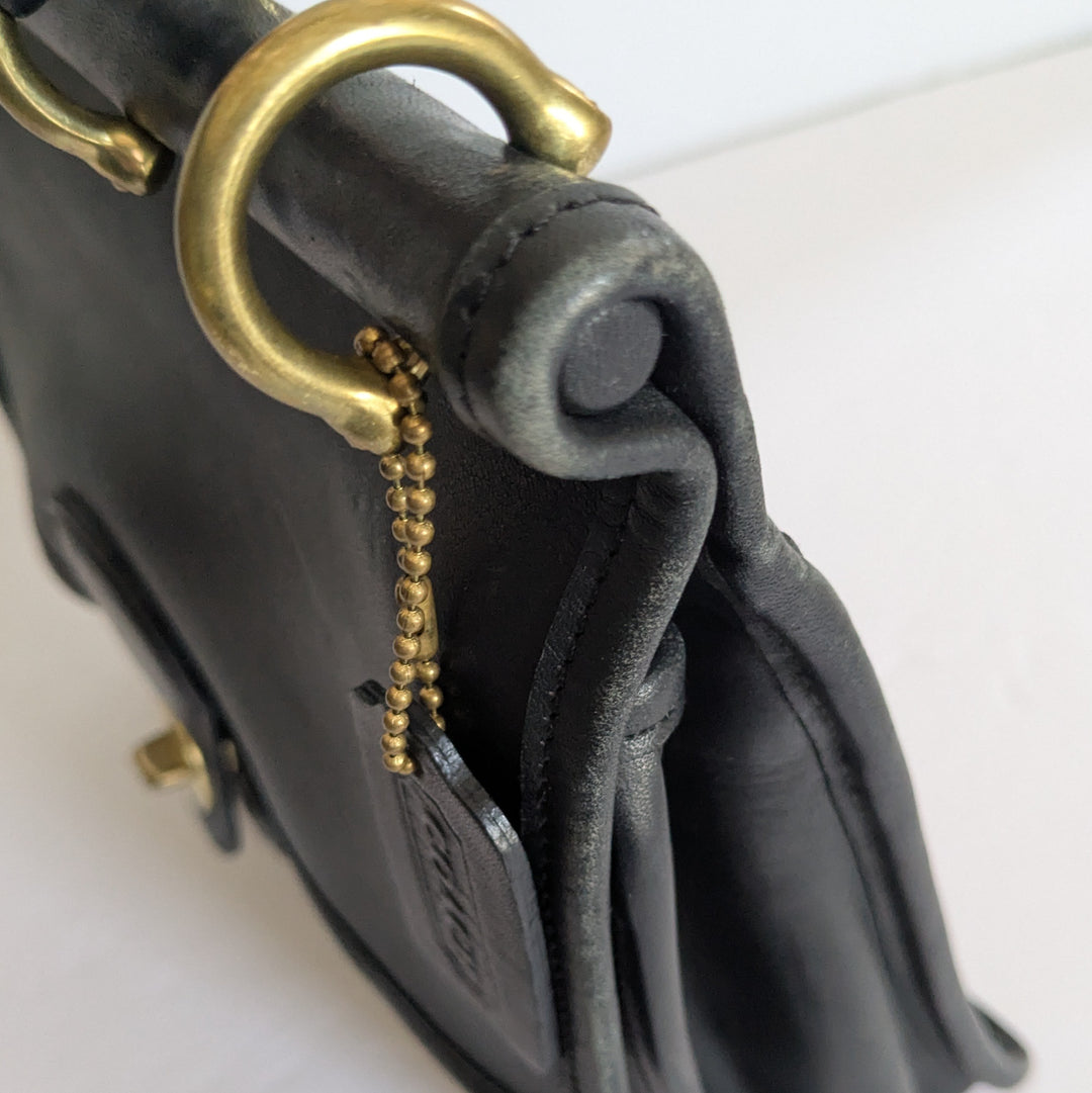 Coach Vintage Station Black Leather Convertible Satchel
