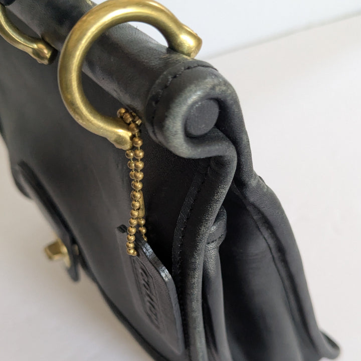 Coach Vintage Station Black Leather Convertible Satchel