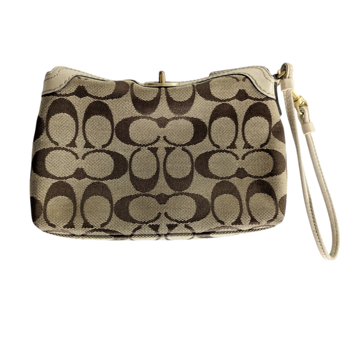 Coach Signature Logo Canvas Wristlet