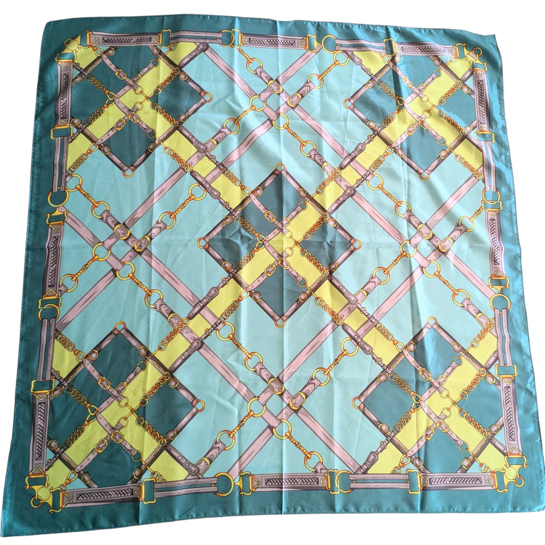 Equestrian Motif Satin Scarf