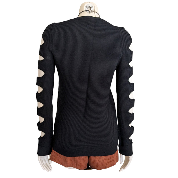 Skull Cashmere Ribbed Knit Sweater Size Medium
