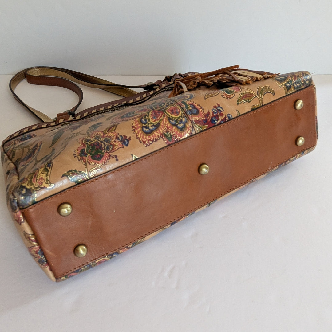 Patricia Nash Floral Embellished Leather Shoulder Bag