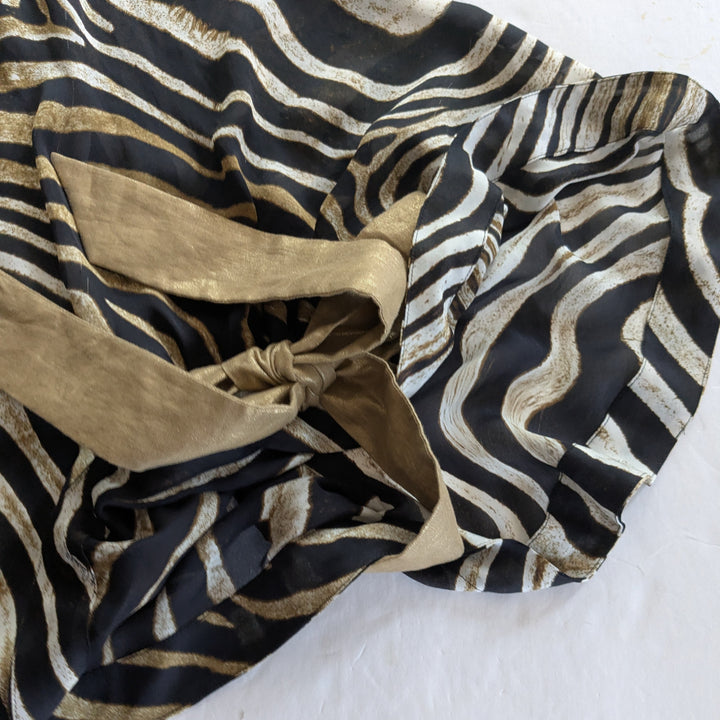 Just Cavalli Zebra Print Silk Mini Dress Size 6