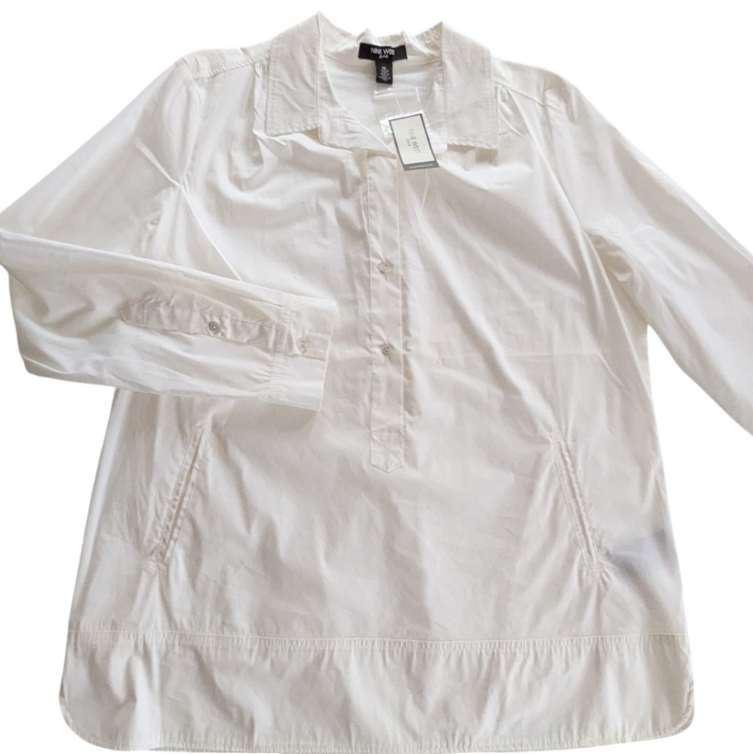 Nine West Woven Tunic Shirt Size XL