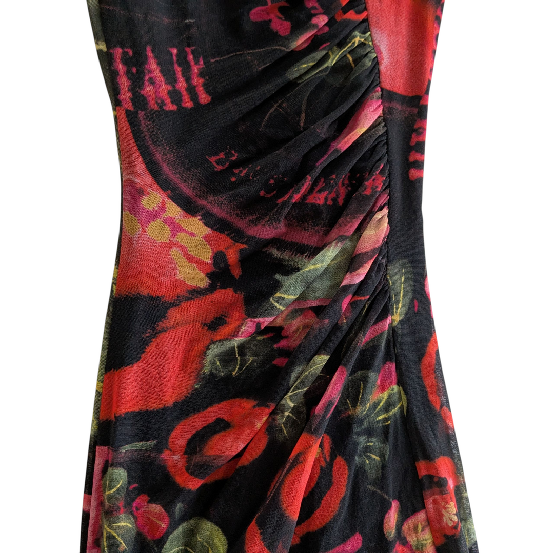 Jean Paul Gautier Soleil Floral Mesh Dress Size Small