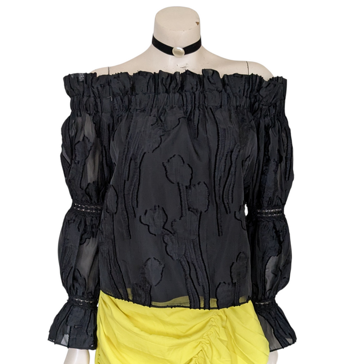 Alexis Raza Ruffled Off the Shoulder Top Size Medium