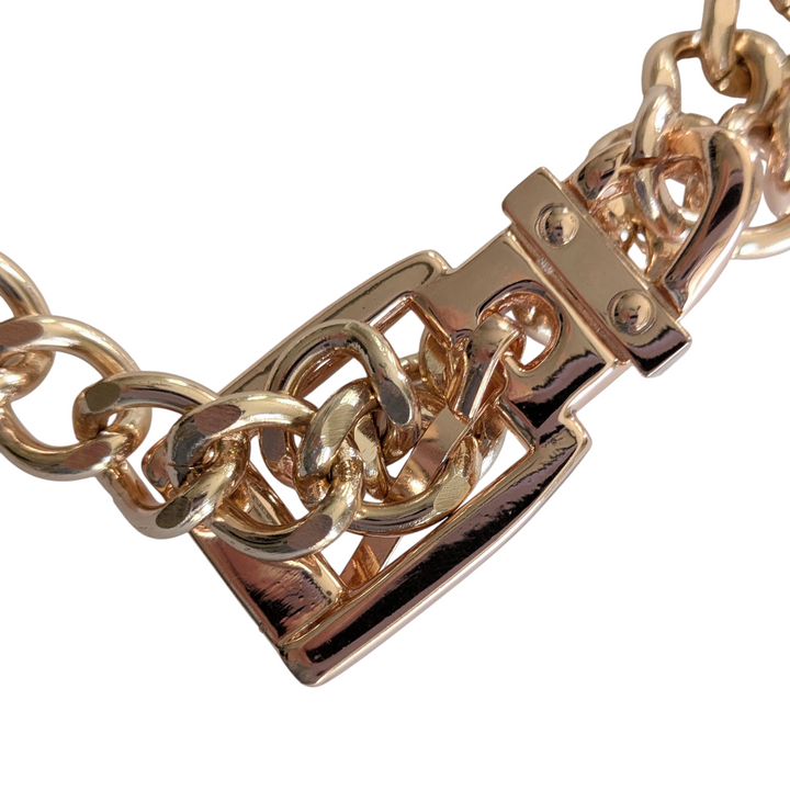 Rose Gold Tone Chain Belt One Size