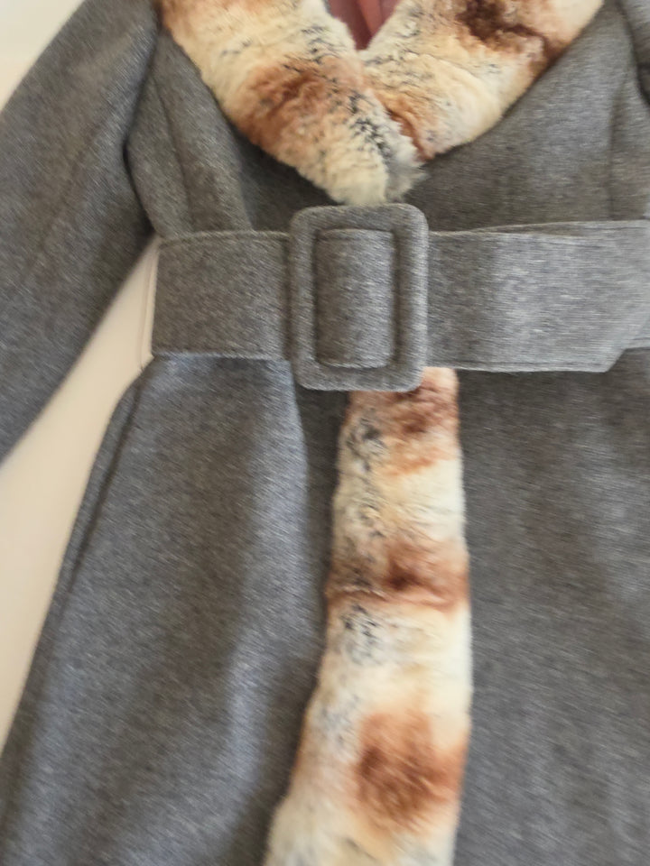 Youthcraft Vintage Wool Coat with Fur Trim Size XS