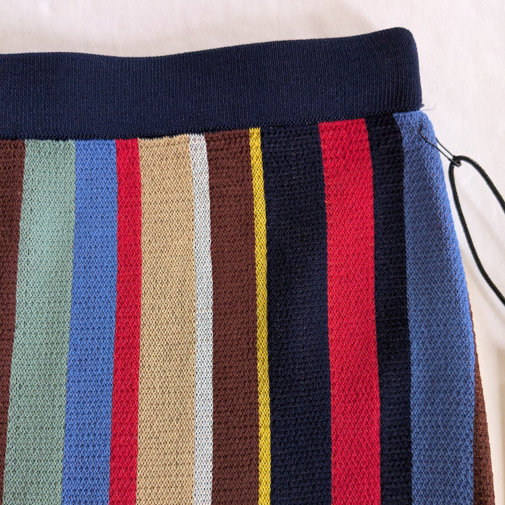 STAUD Striped Knit Midi Skirt Size Medium NWT