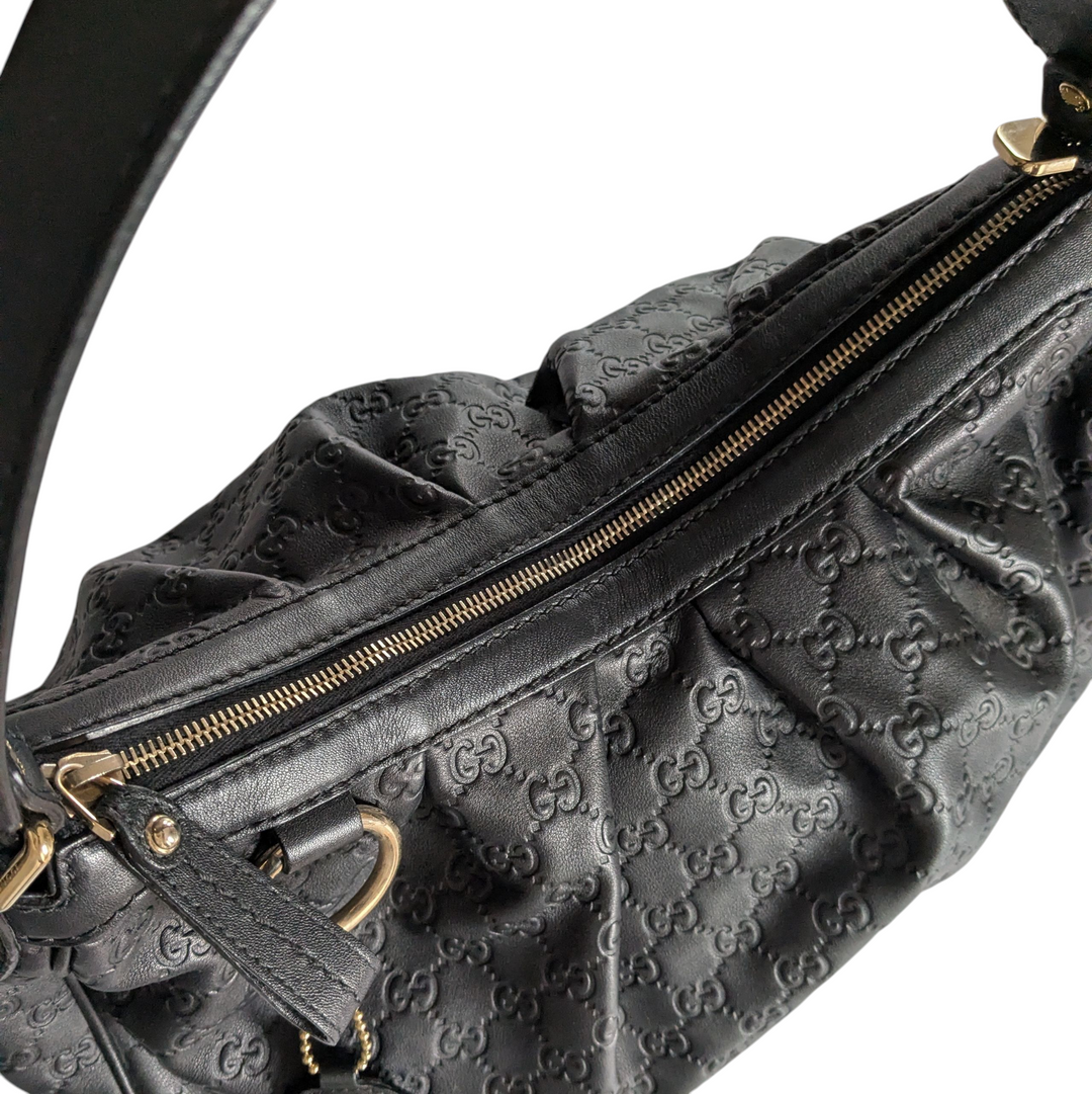 Gucci Cimaline Shoulder Bag Black Leather