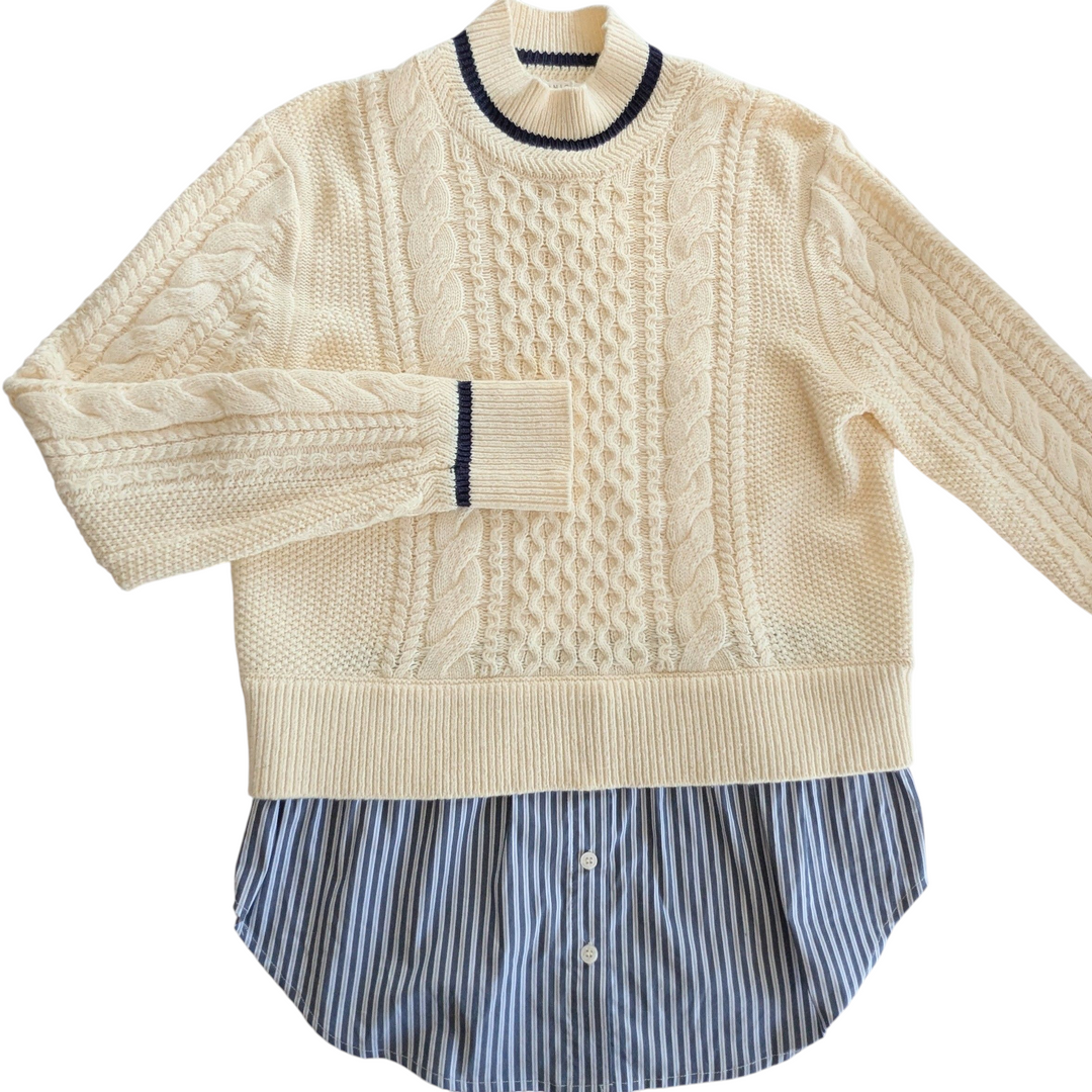 Veronica Beard Fritz Mixed Media Sweater Size Large