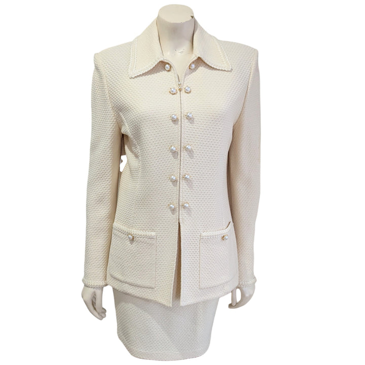 St John Cream Skirt Suit Size 6