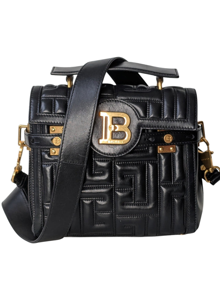 Balmain Quilted Leather B-Buzz 23 Convertible Bag