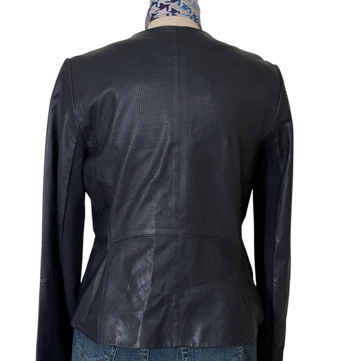 Vince Navy Leather Blazer Size XL