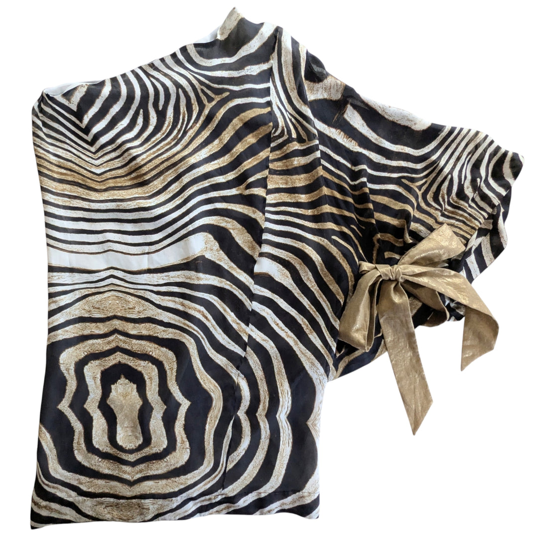 Just Cavalli Zebra Print Silk Mini Dress Size 6