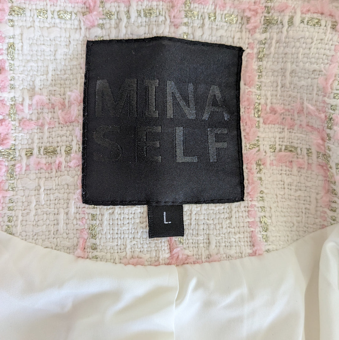 Mina Self Tweed Blazer Size Large NWT