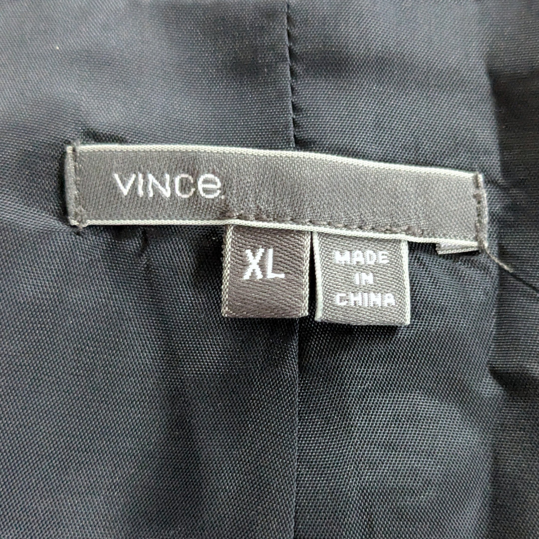 Vince Navy Leather Blazer Size XL