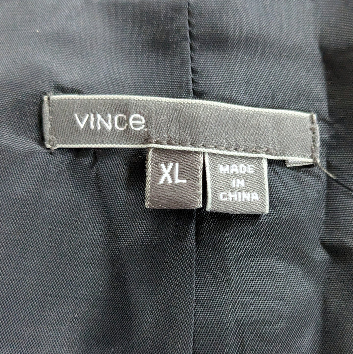 Vince Navy Leather Blazer Size XL