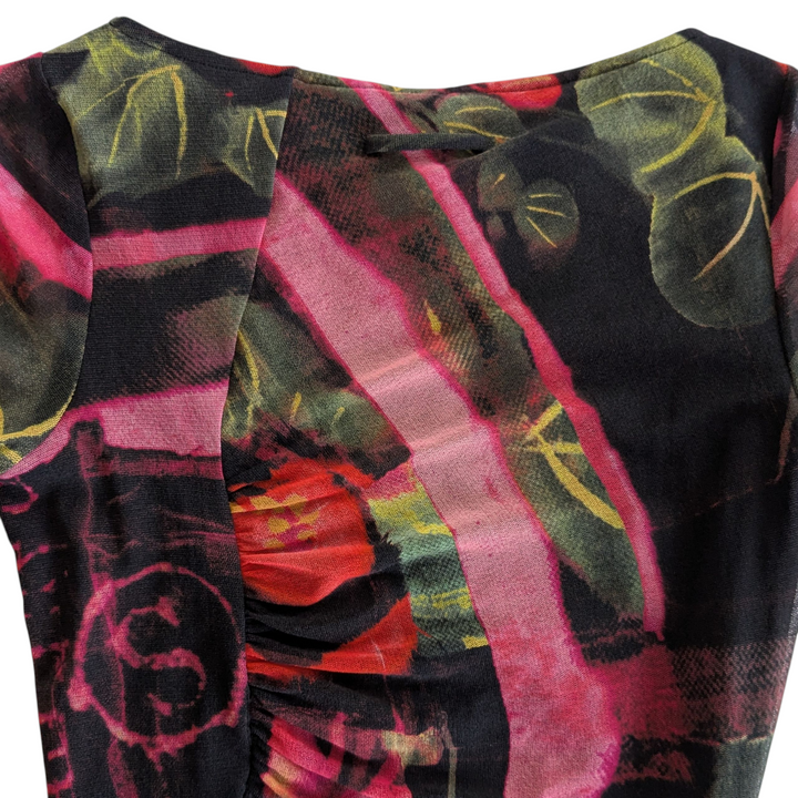 Jean Paul Gautier Soleil Floral Mesh Dress Size Small