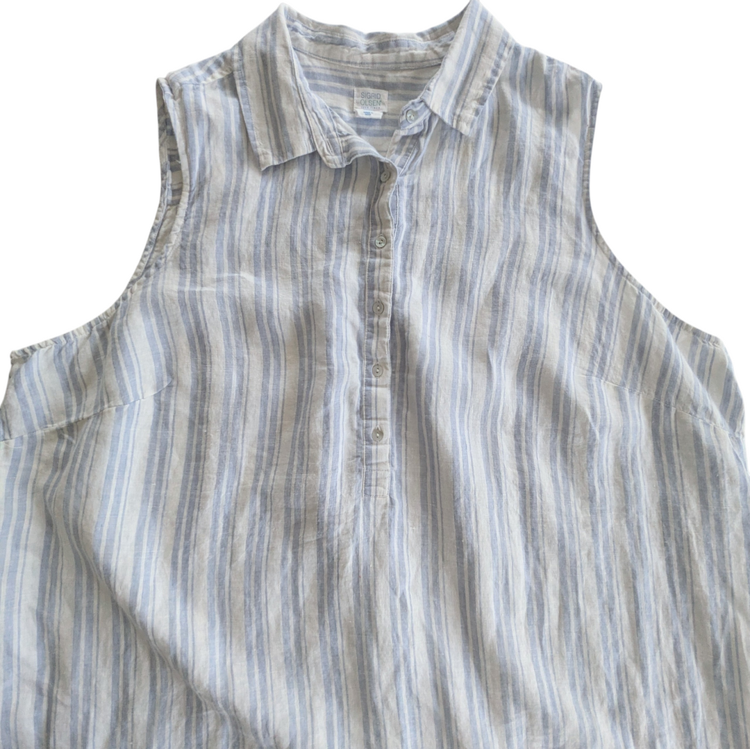 Sigrid Olsen Linen Shirt Dress Size 3X