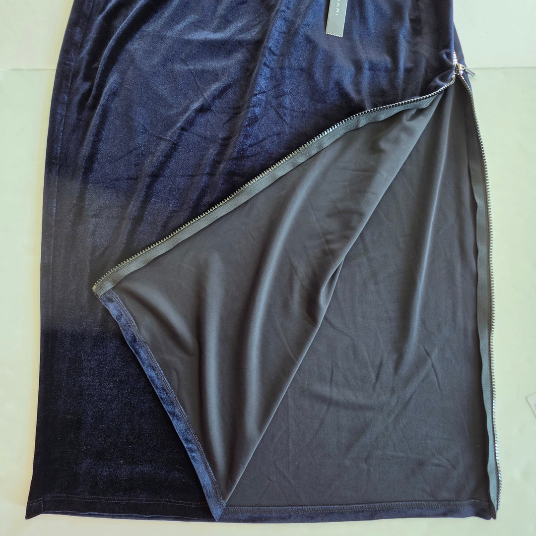T Tahari Navy Velvet Midi Dress Size XL