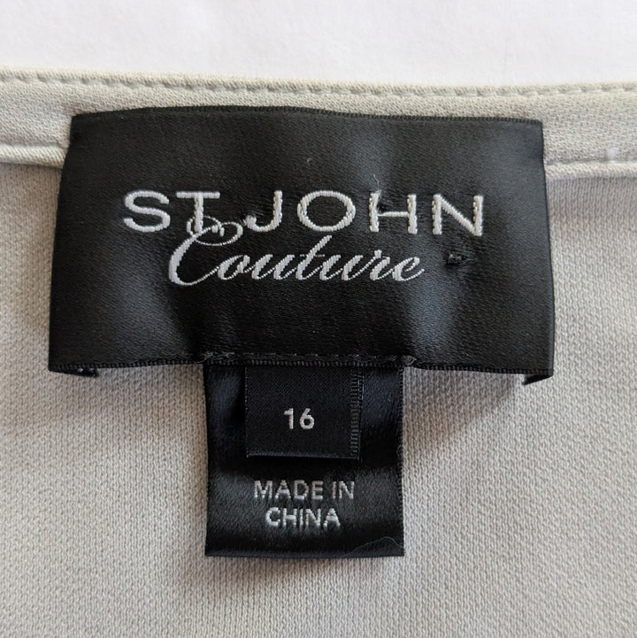 St John Couture Ruched Knit Top Size 16
