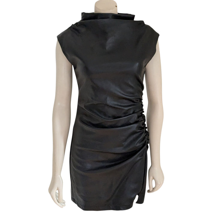 Anthropologie Faux Leather Mini Dress Size 0 Petite